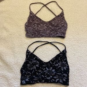 Free people sparkly black and purple bra